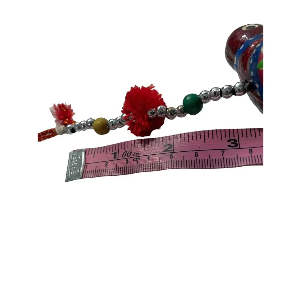 VTG Enameled Birds With Bells Beaded Christmas Garland 2 Strands MCM Colorful‎